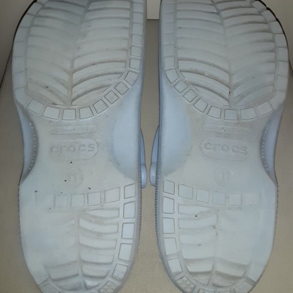 CROCS Shoes Lot Crocs Mens Size 1 Blue Calcite W 28 Jibbitz Crocs